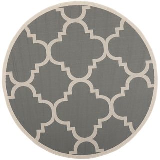 Safavieh Indoor/outdoor Courtyard Gray/beige Contemporary Rug (710 Round)
