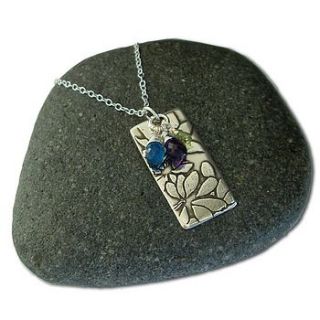 silver etched pendant by joey rose