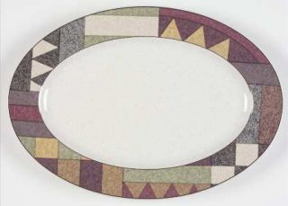 Studio Nova Palm Desert Relish, Fine China Dinnerware   Multicolor Geometric&Sou