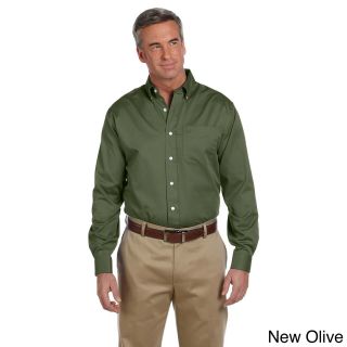 Devon and Jones Mens Pima Advantage Twill Long Sleeve Shirt Green Size XXL