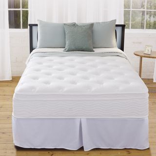 Priage 12 inch Euro Box Top Full size Icoil Spring Mattress And Steel Foundation Set