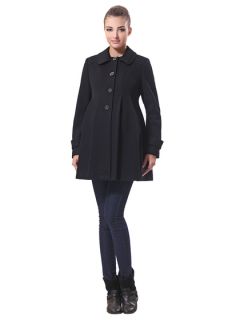 Sophie Pleated Swing Coat by Momo Maternity