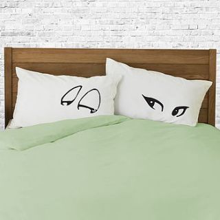 flirty eyes pillowcase set by twisted twee homewares