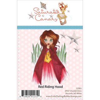 Saturated Canary Unmounted Rubber Stamp 4x3 red Riding Hood