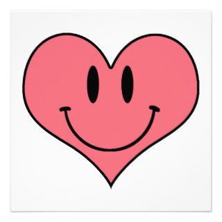Cute Smiling Heart, Valentine's Love Sweetheart Invites