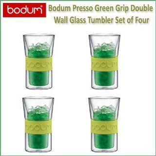 Bodum 10958 565 Presso 10 oz. Green Grip Double Wall Glass Tumbler Set Of 4 Kitchen & Dining