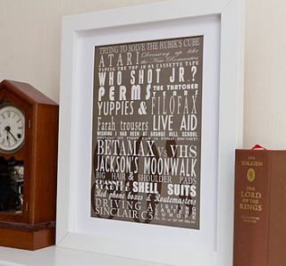 personalised 'my favorite decade' print by milly's cottage