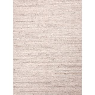 Hand loomed Solid Pattern Ivory Rug (8 X 10)