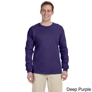 Jerzees Jerzees Mens Hidensi t Long Sleeve Solid T shirt Purple Size S