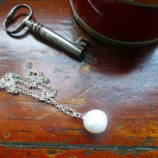 single pearl necklace by lime tree design