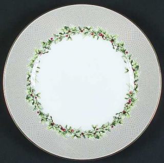 Wedgwood Holly Wreath Salad Plate, Fine China Dinnerware   Vera Wang, Green Leav