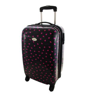 Jacki Design Glitzy Heart 22 inch Hardside Carry on Spinner Upright