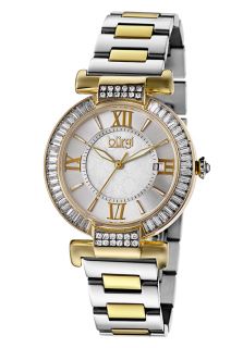 Burgi BUR082TT  Watches,Womens Two Tone Stainless Steel Mother of Pearl Dial, Fashion Burgi Quartz Watches