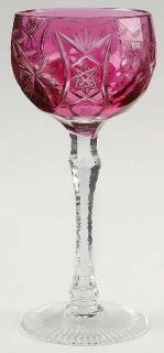 Beyer Crystal Bez1 Various Colors Cranberry Hock Wine   Various Colored Bowls, C