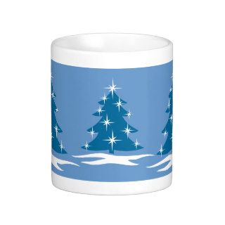 Holiday Mug Coffee Cup Festive Blue Christmas Cup