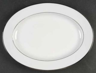 Noritake Spectrum 11 Oval Serving Platter, Fine China Dinnerware   White,Platin