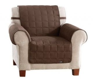Sure Fit Suede Quilted Waterproof Chair Furniture Cover —