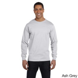 Gildan Mens Dry Blend Long Sleeve T shirt Grey Size XXL