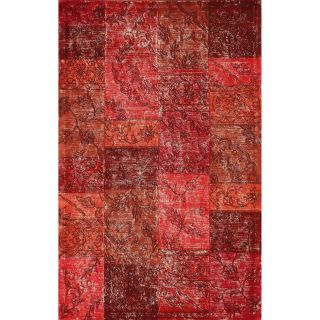 Nuloom Handmade Wool Transitional Patchwork Overdyed Red Rug (7 6 X 9 6)