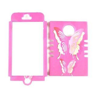 Cell Armor I5 RSNAP TE573 Snap On Case for iPhone 5   Retail Packaging   Butterflies On Pink Cell Phones & Accessories