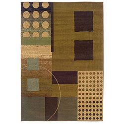 Indoor Brown/ Multi Geometric Wool Rug (710 X 10)