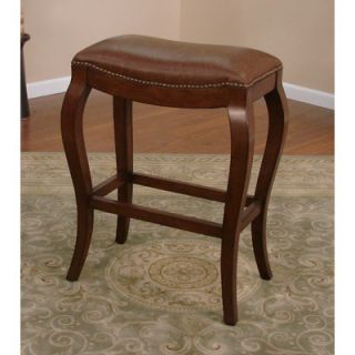 American Heritage Emilio Stool in Suede with Crème Brulee Leather