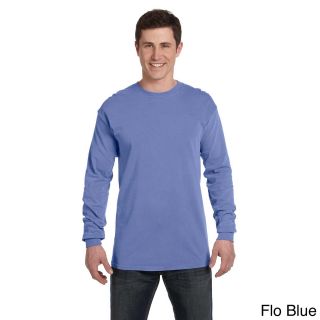 Comfort Colors Mens Ringspun Garment dyed Long sleeve T shirt Blue Size XXL