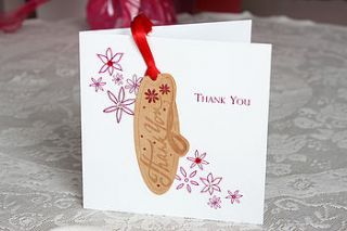 'thank you' wooden bookmark card by white mink