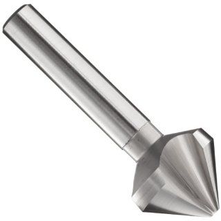 Magafor 434 Series Cobalt Steel Single End Countersink, Uncoated (Bright) Finish, 3 Flutes, 82 Degrees, Round Shank, 0.394" Shank Diameter, 0.984" Body Diameter