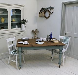 distressed painted pine kitchen table by distressed but not forsaken
