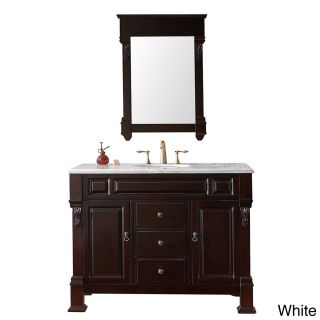 Virtu Usa Hampton 48 inch Single Sink Dark Walnut Vanity With Marble Countertop Set