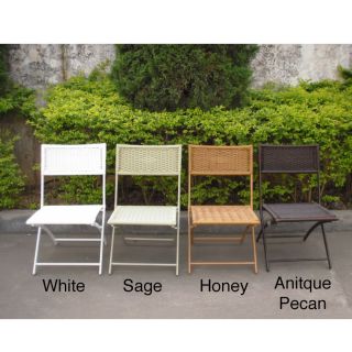 International Caravan Resin Wicker Outdoor Folding Chairs (set Of 2)