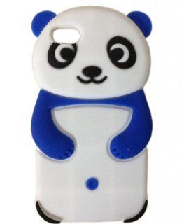 3D Cartoon Lovely Panda Silicone Jelly Skin Case Cover for Apple iPhone 5C (Blue) Cell Phones & Accessories