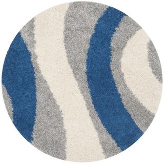 Safavieh Shag Grey/ Blue Rug (5 Round)