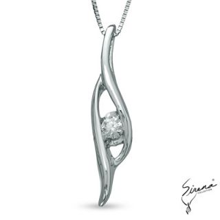 Sirena™ Accent Bypass Pendant in 10K White Gold   Zales