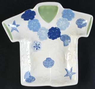 Pfaltzgraff Beachcomber Hawaiian Shirt Plate, Fine China Dinnerware   Blue,Green