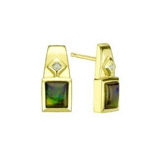 Korite   Ammolite & Diamond Earrings Jewelry