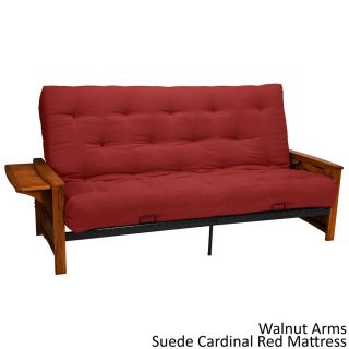 Epicfurnishings Bellevue With Retractable Tables Transitional style Queen size Futon Sofa Sleeper Bed Red Size Queen