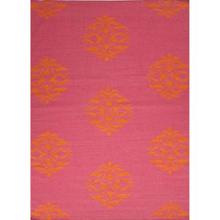 Handmade Flat Weave Moroccan Pattern Canterbury/ Orange Rug (8 X 10)