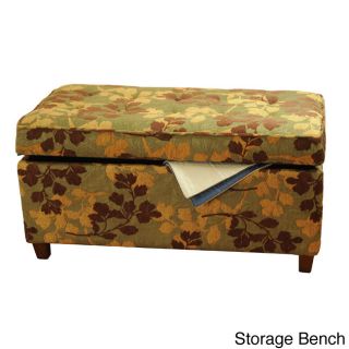 Chenille Leaf Brown And Tan Bench