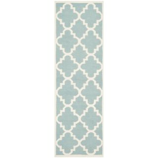Safavieh Handwoven Moroccan Dhurrie Transitional Light Blue Wool Rug (26 X 8)