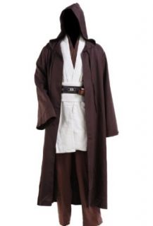 Star Wars Jedi Robe Adult Costume Brwon with White Version Clothing