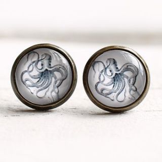 octopus earrings by silk purse, sow's ear