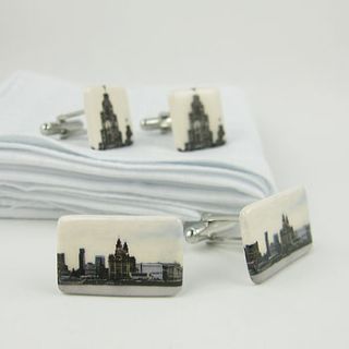 iconic liverpool cufflinks by allison wiffen ceramics