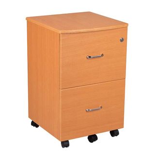 Rolling Two Drawer Filing Cabinet with Key Lock File Cabinets