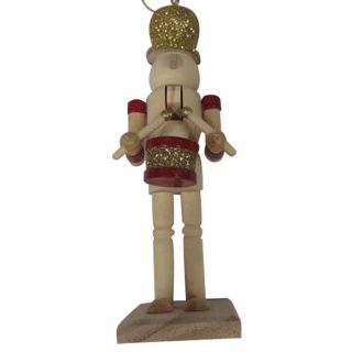 Holiday Living Natural with Traditional Colors Wood Nutcracker Drummer Ornament