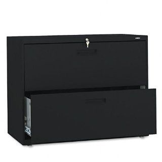 HON 582LP 500 Series 36 by 28 3/8 by 19 1/4 Inch 2 Drawer Lateral File, Black   Lateral File Cabinets