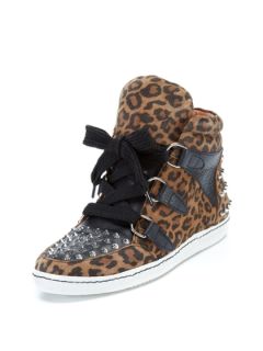 Albatorock Leopard Studded Sneaker by Sandro