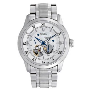 Mens Bulova BVA Series Automatic Stainless Steel Watch with White