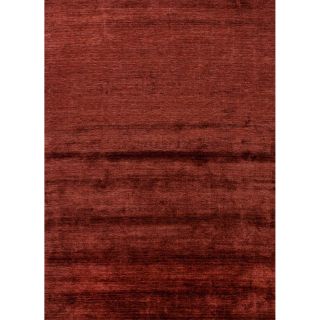 Hand loomed Solid Pattern Red/ Orange Rug With Plush Pile (36 X 56)